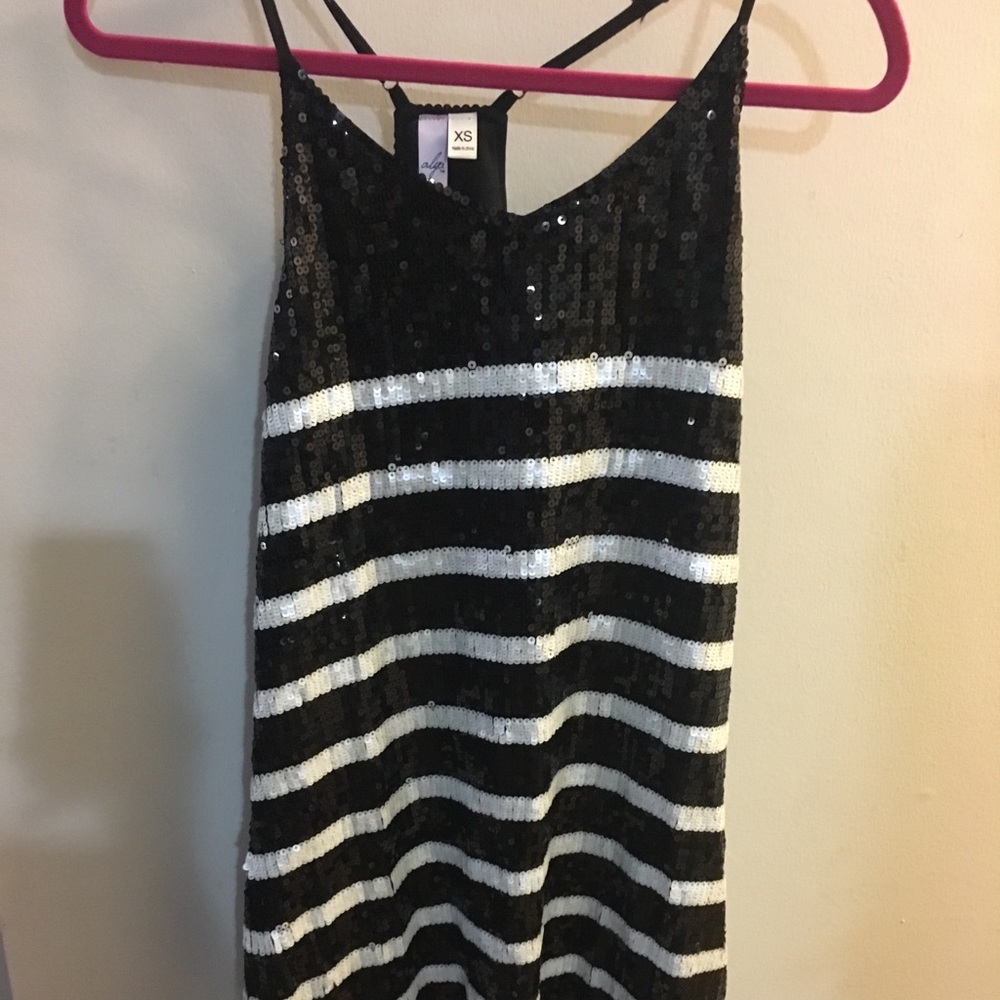 Francesca’s dress- black and white sparkles